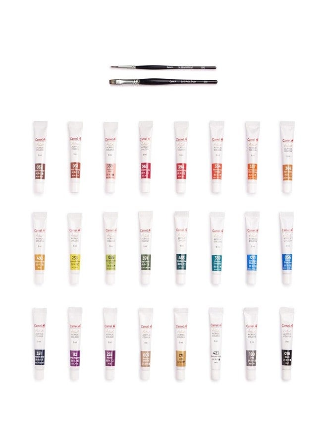 كاميل ألوان أكريليك كاميل للفنانين، ٢٤ لونًا × ٩ مل + ١ أبيض تيتانيوم × ٢٠ مل - Image 4